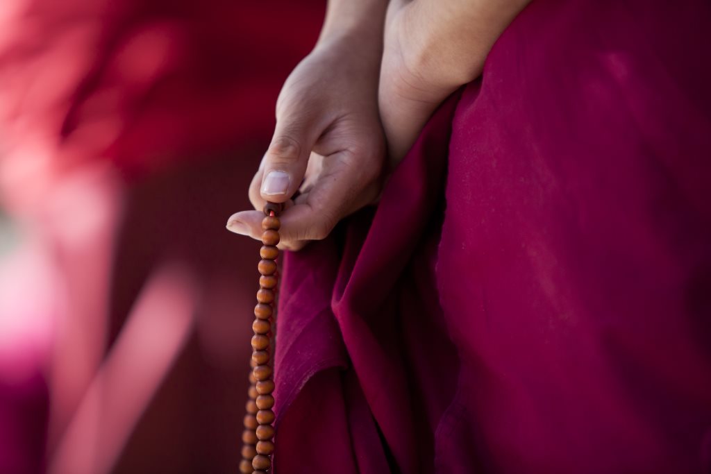 Buddhistischer Mönch in Meditation
